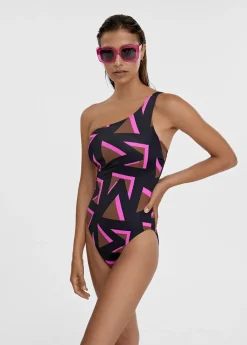 Online Bañador asimétrico estampado Baño