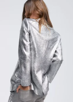 Sale Blazer cruzada plateada Americanas Y Blazers