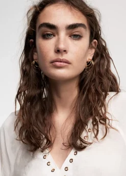 Online Blusa detalle eyelets Camisetas Y Tops|Camisas Y Blusas