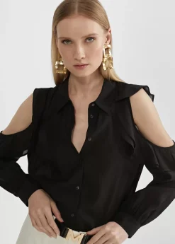 Online Blusa hombros descubiertos Camisas Y Blusas