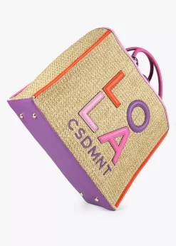 Bolso efecto rafia Bolsos|Baño