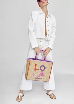 Bolso efecto rafia Bolsos|Baño