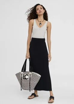 Sale Bolso tipo cesta en efecto rafia Bolsos|Baño