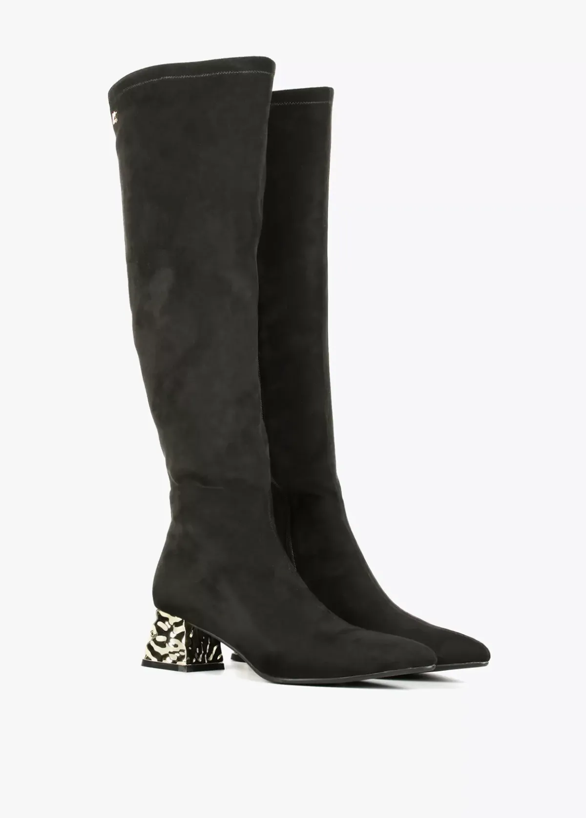 Best Bota caña alta con tacón dorado Botas Y Botines