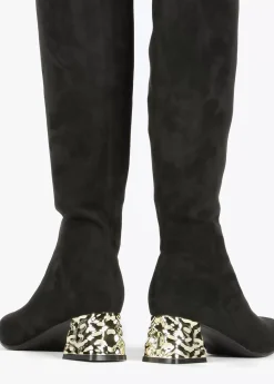 Best Bota caña alta con tacón dorado Botas Y Botines