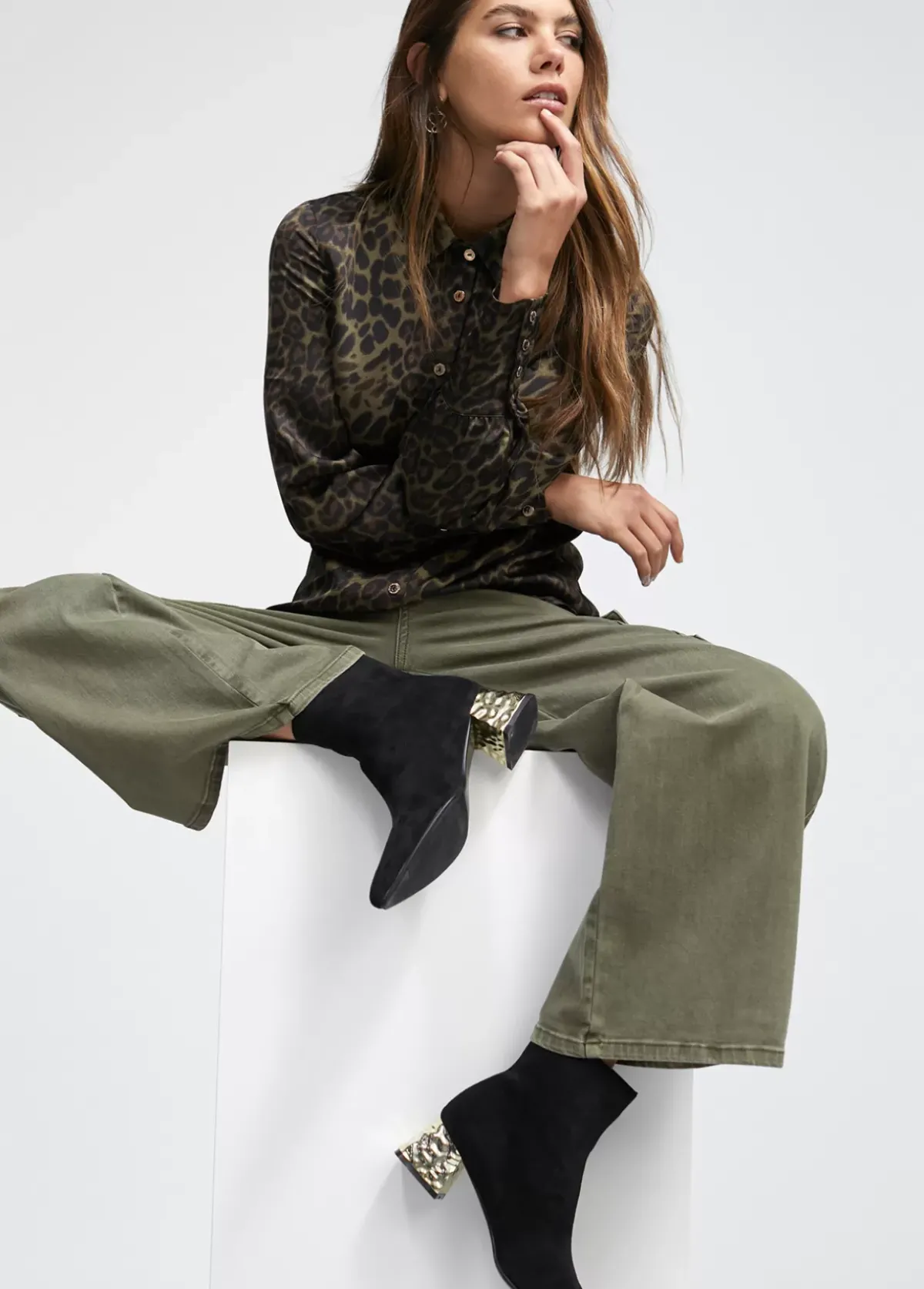 Best Botín con tacón dorado Botas Y Botines