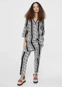 Caftán camisero estampado étnico Camisas Y Blusas|Baño