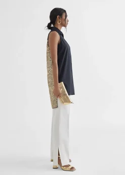 Discount Camisa larga con bordado fantasia Camisetas Y Tops|Camisas Y Blusas