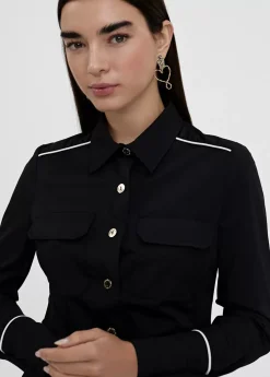 Hot Camisa strech con vivo contraste Camisas Y Blusas