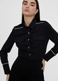 Hot Camisa strech con vivo contraste Camisas Y Blusas