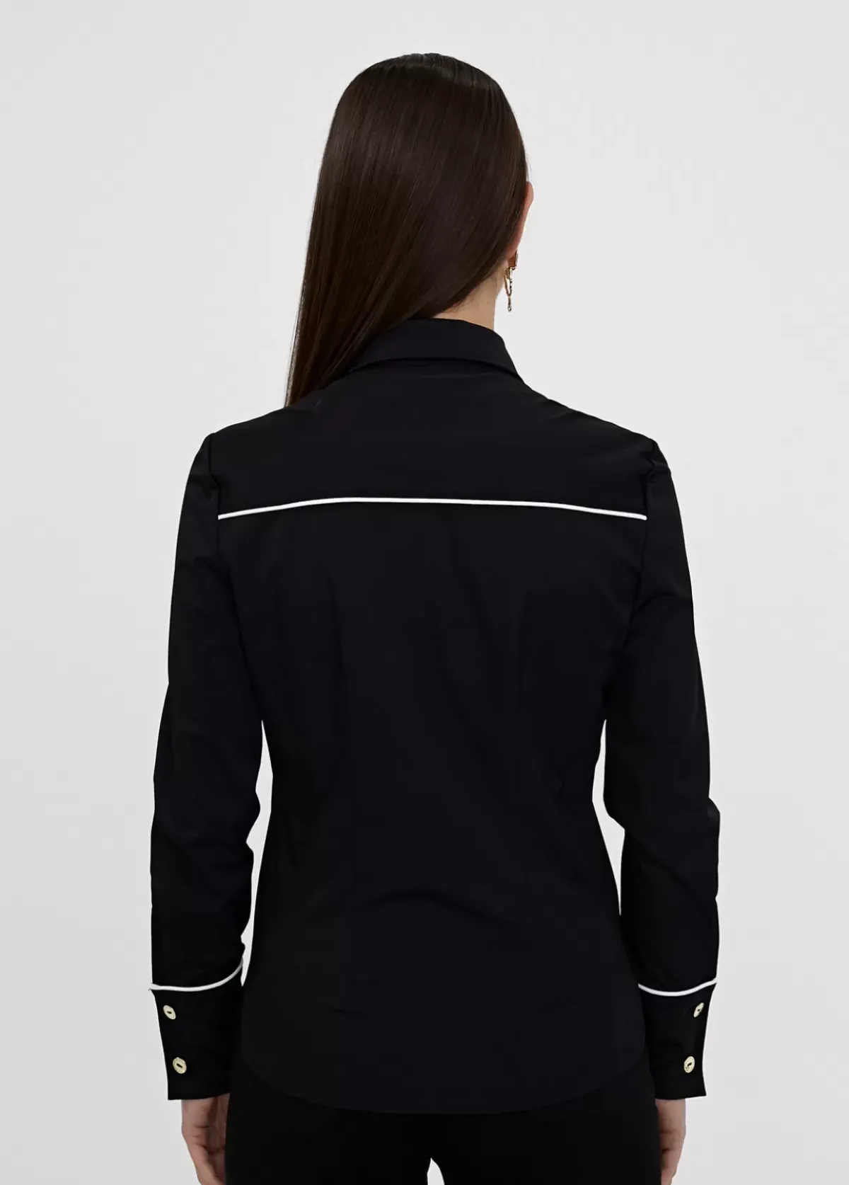 Hot Camisa strech con vivo contraste Camisas Y Blusas