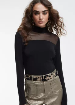 Clearance Camiseta detalle transparencia Camisetas Y Tops