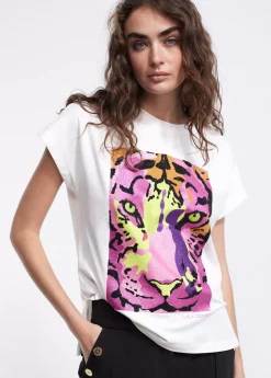 Sale Camiseta tigre multicolor Camisetas Y Tops