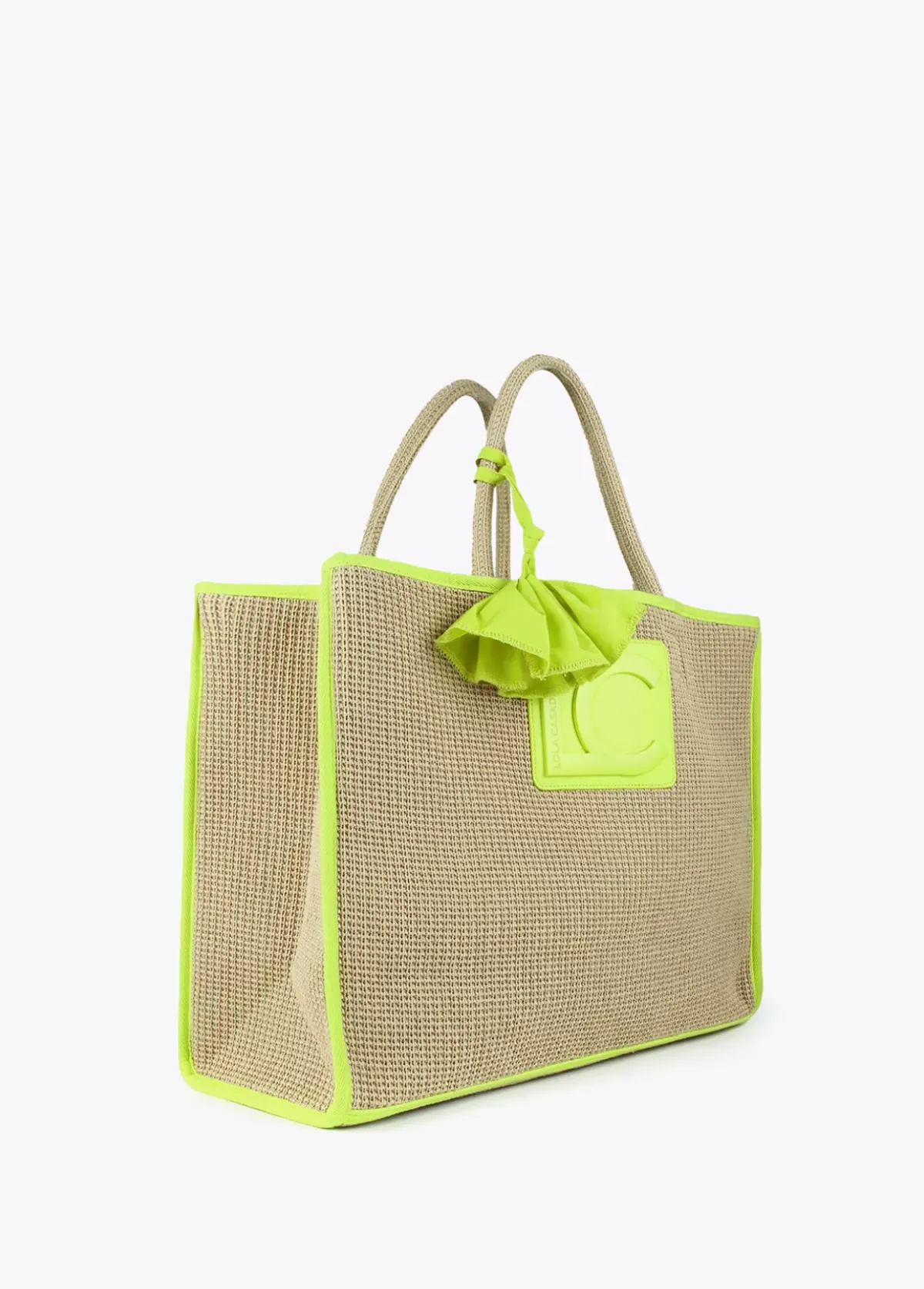 Outlet Capazo con ribetes color fluor Bolsos|Baño