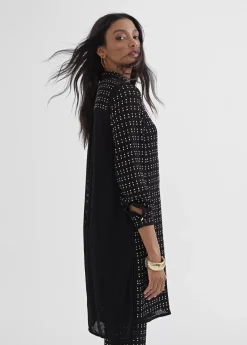 Outlet Chaqueta larga con piezas metálicas Camisas Y Blusas|Chaquetas Y Gabardinas