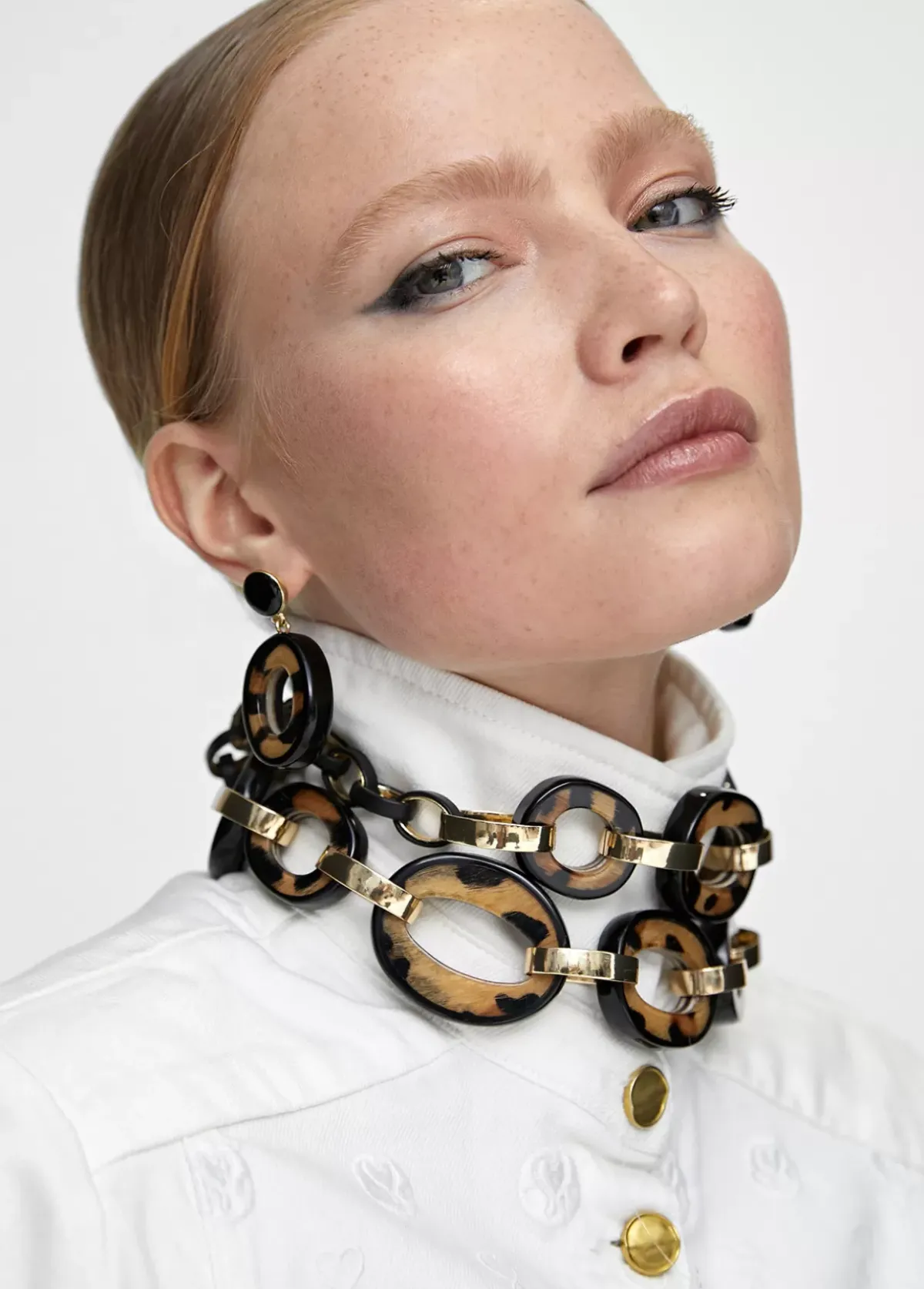 New Collar con aros animal print Bisuteria