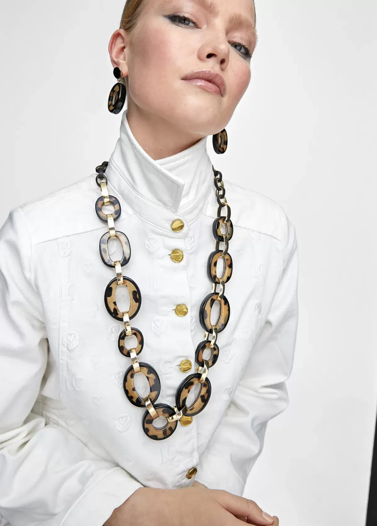 New Collar con aros animal print Bisuteria