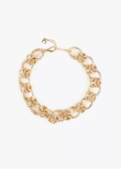 Collar gargantilla dorada con textura Collares