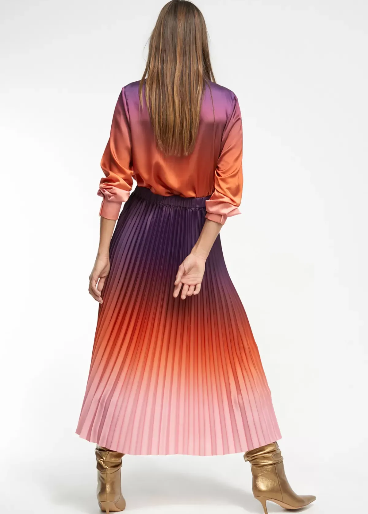 Clearance Falda degrade plisada Vestidos Y Faldas