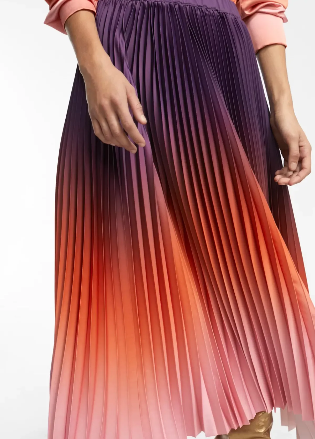 Clearance Falda degrade plisada Vestidos Y Faldas