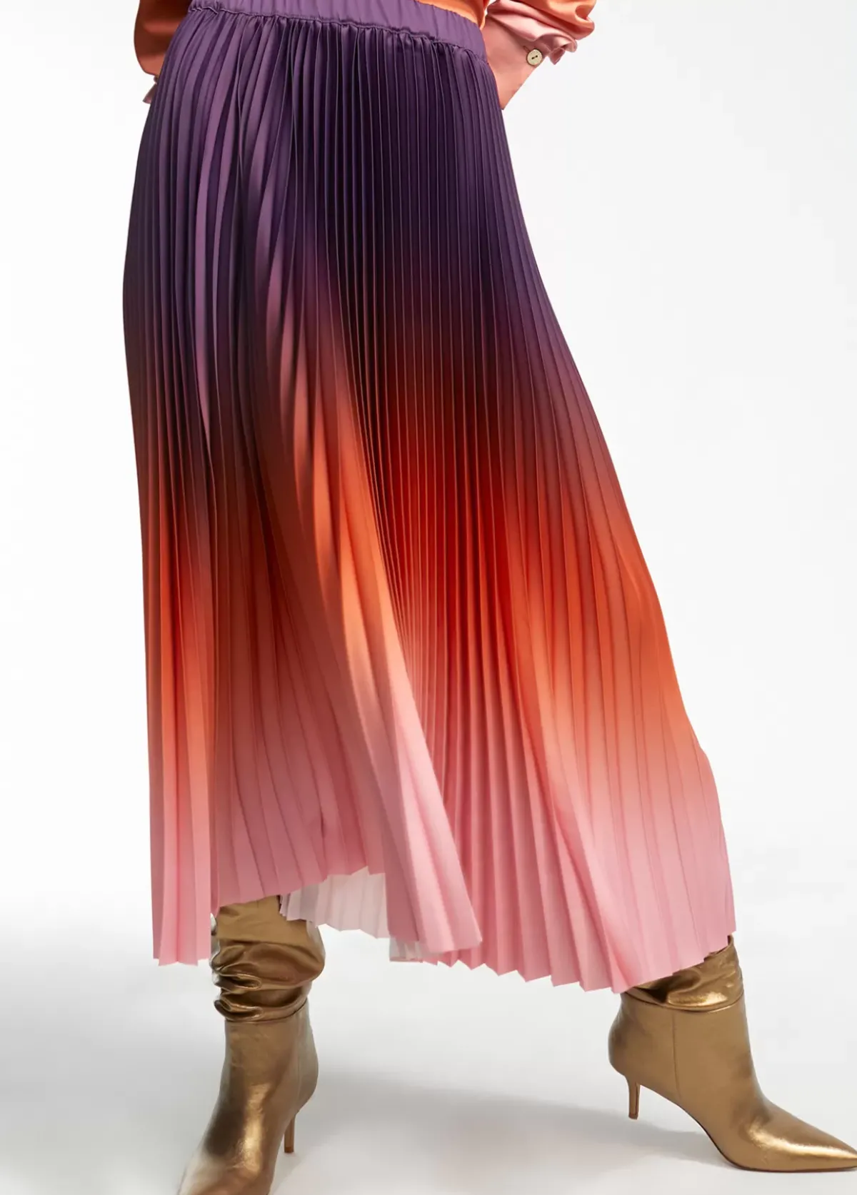 Clearance Falda degrade plisada Vestidos Y Faldas