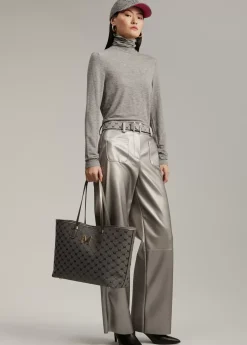 Outlet Pantalón efecto piel Pantalones