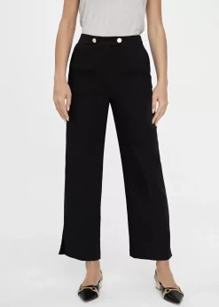 Pantalón recto detalle botón Pantalones