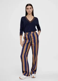 Outlet Pantalén satén rayas Pantalones