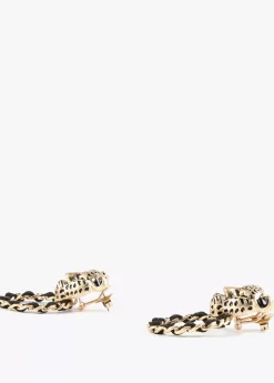 Sale Pendientes cara leopardo y aro Bisuteria