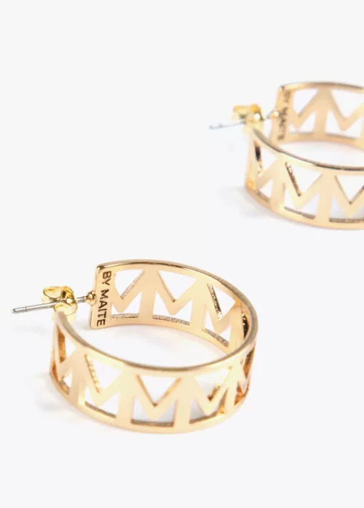 Discount Pendientes de aro con letras Bisuteria