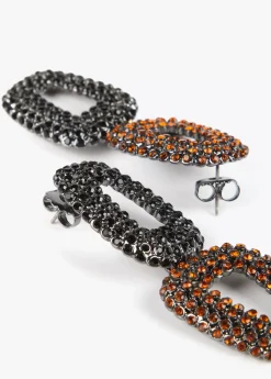 Pendientes dobles con piedras Pendientes