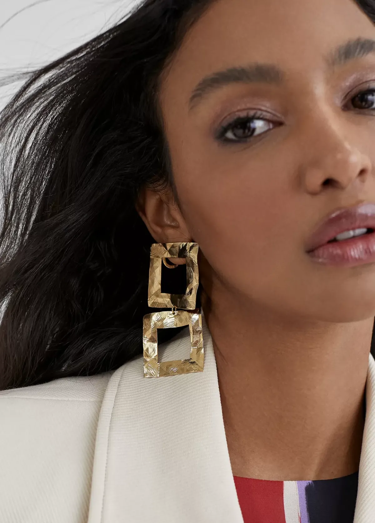 Clearance Pendientes s doble cuadrado Bisuteria