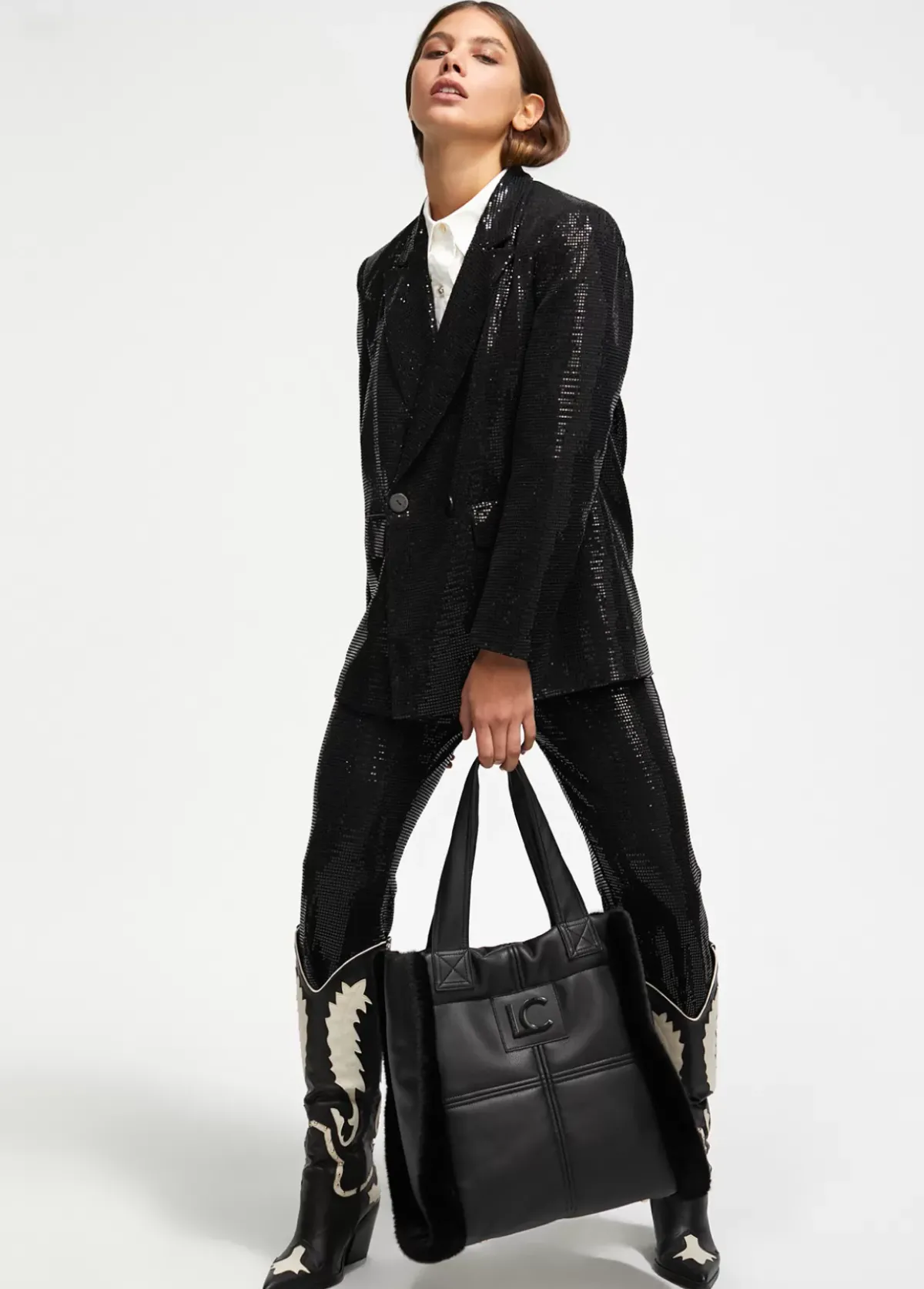 Shopper efecto piel y pelo Bolsos Shopper|Bolsos De Hombro