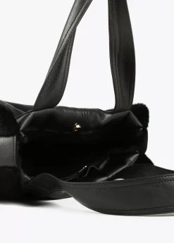 Shopper efecto piel y pelo Bolsos Shopper|Bolsos De Hombro