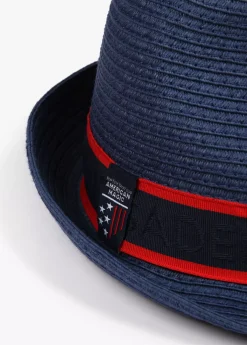 New Sombrero de paja azul y cinta logotipada  - Lola Casademunt Gorros Sombreros Y Guantes