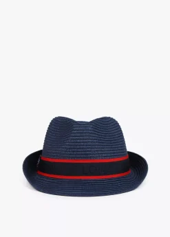 New Sombrero de paja azul y cinta logotipada  - Lola Casademunt Gorros Sombreros Y Guantes