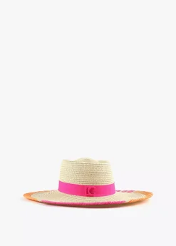 Clearance Sombrero efecto ráfia y bordados Accesorios|Baño