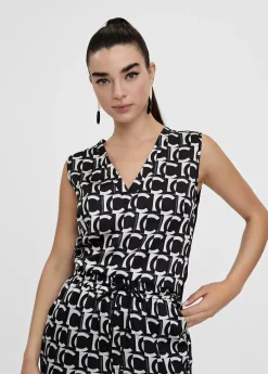 Hot Top fluido monograma Camisetas Y Tops