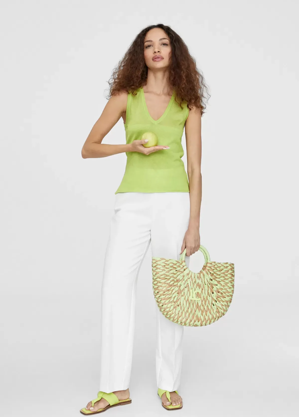 Online Top punto color liso Camisetas Y Tops|Punto