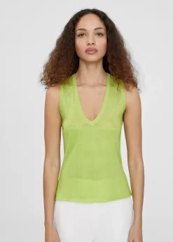 Online Top punto color liso Camisetas Y Tops|Punto