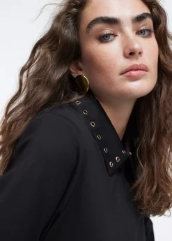 Hot Vestido detalle eyelets Vestidos Y Faldas