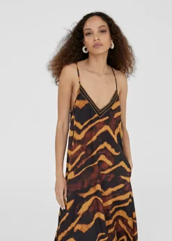 Sale Vestido largo en estampado cebra Vestidos Y Faldas|Baño