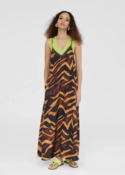 Sale Vestido largo en estampado cebra Vestidos Y Faldas|Baño