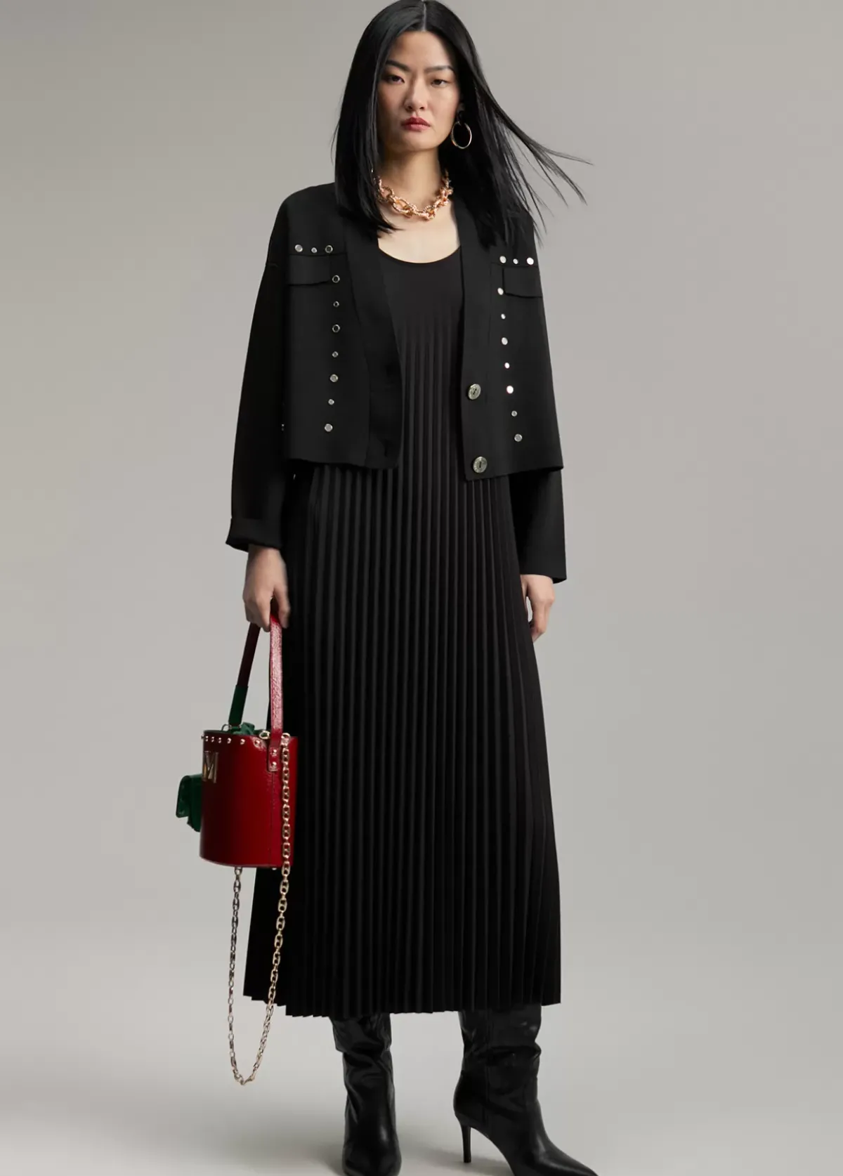 Sale Vestido sin manga plisado Vestidos Y Faldas