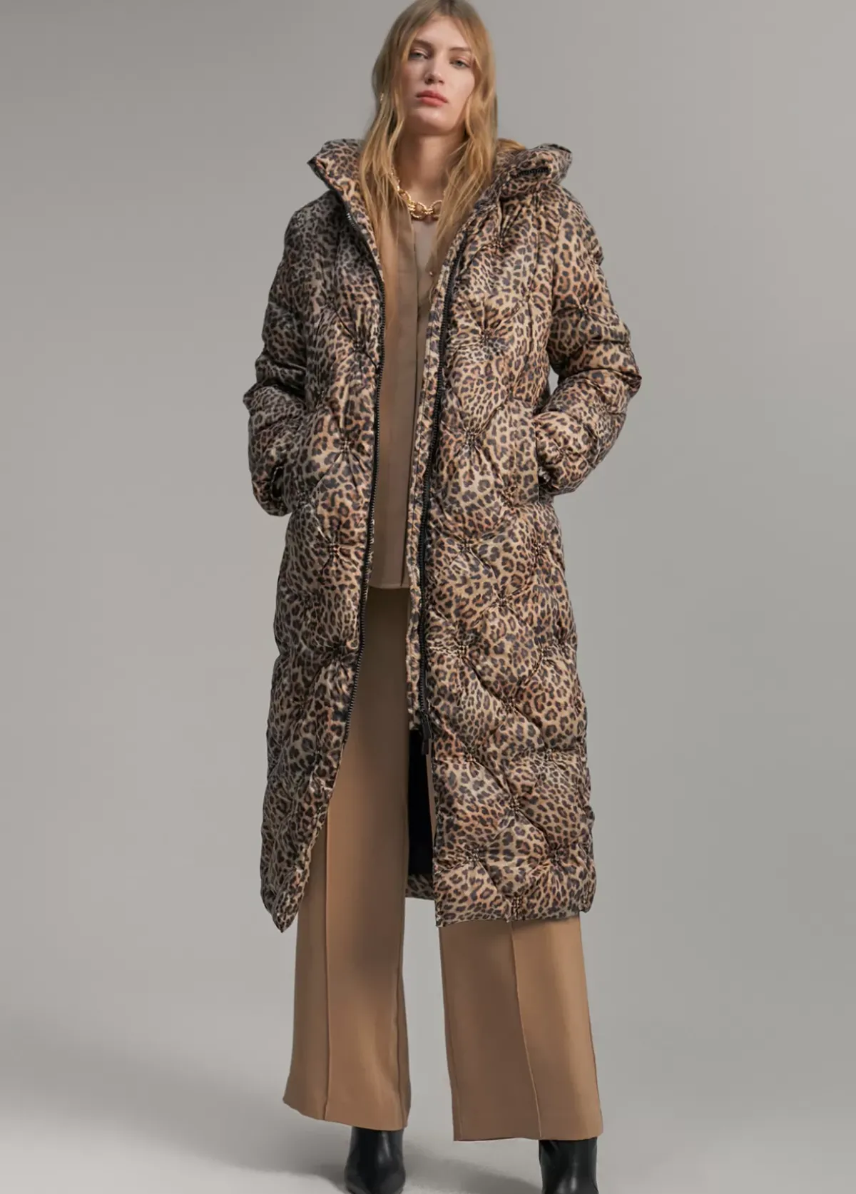 Outlet Abrigo acolchado forro contraste Animal Print|Abrigos Y Cazadoras