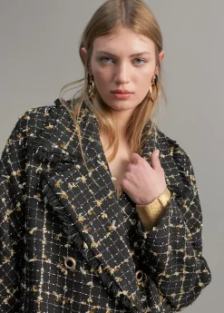 New Abrigo cuadros lúrex Abrigos Y Cazadoras