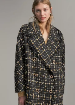 New Abrigo cuadros lúrex Abrigos Y Cazadoras