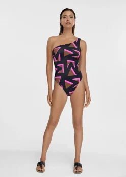 Online Bañador asimétrico estampado Baño