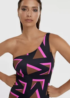 Online Bañador asimétrico estampado Baño