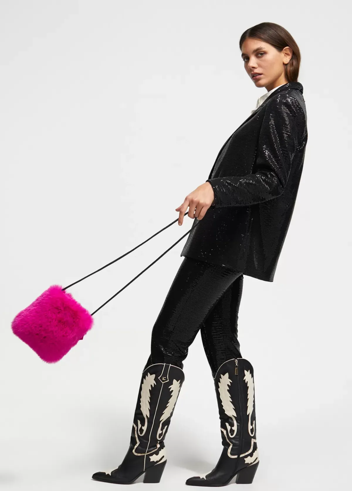 Hot Bandolera efecto pelo Bandoleras|Bolsos Pequeños